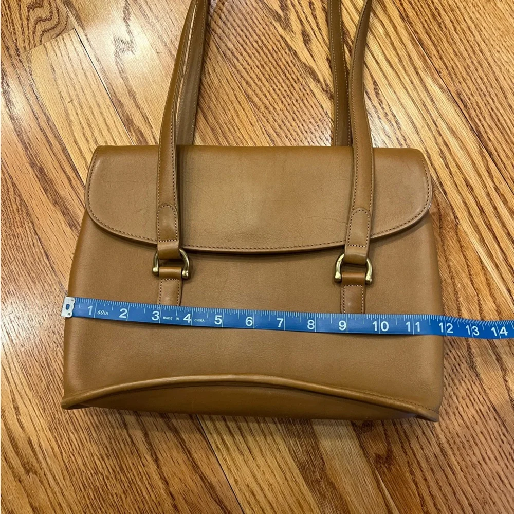 Vintage Coach 9808 Equestrian Flap Shopper Shoulder Bag in Toffee Tan Brown